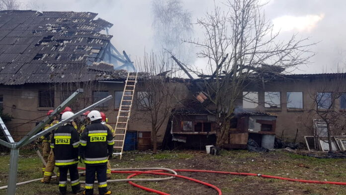 pożar Gruntowice fot. KP PSP Wągrowiec