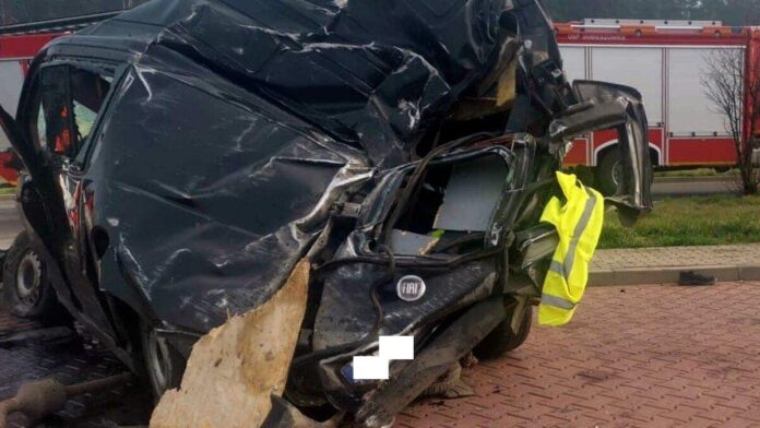wypadek A1 fot. KP PSP w Będzinie