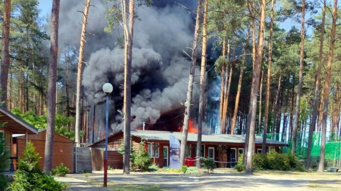 pożar Lesnej Chaty fot. OSP Osówka