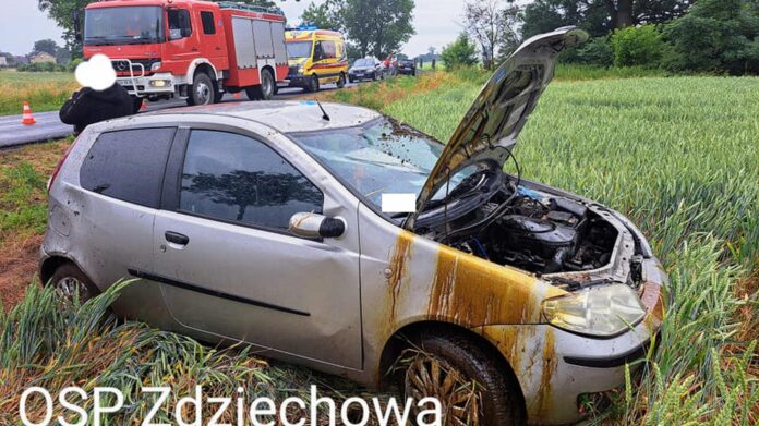 wypadek fot. OSP Zdziechowa