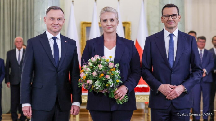 Andrzej Duda, Katarzyna Sójka, Mateusz Morawiecki fot. Kancelaria Prezydenta RP