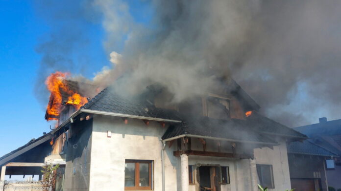 pożar fot. OSP Tarnowo Podgórne