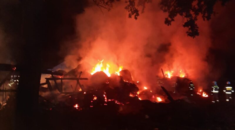 pożar stodoły fot. KP PSP Września