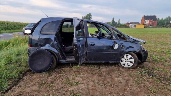 kolizja, Wilkonice fot. OSP Pępowo