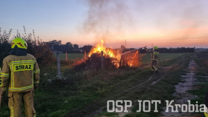 pożar fot. OSP JOT Krobia