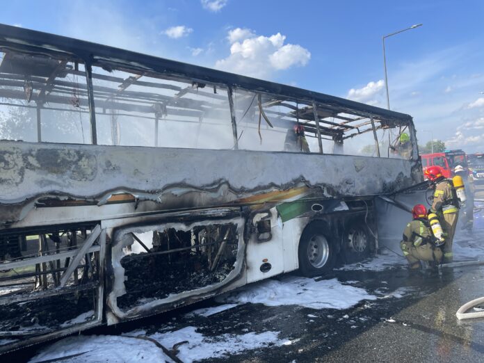 Pozar Autobusu Fot. Ml. Bryg. Mariusz Pawela